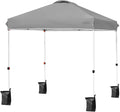 Tangkula Outdoor Pop-up Canopy Tent, 6.6 x 6.6 FT Height Adjustable Commercial Instant Canopy w/Portable Roller Bag, 4 Weight Bags, Outdoor Camping Sun Shelter for Camping, Party