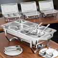 Chafing Dishes for Buffet 4 Pack (7 Pans + 7 Utensils) - 9QT Stainless Steel Chafing Dish Buffet Set - Food Warmers for Parties Buffet - Buffet Servers and Warmers, Catering Supplies Buffet Display by CATERTOPIA