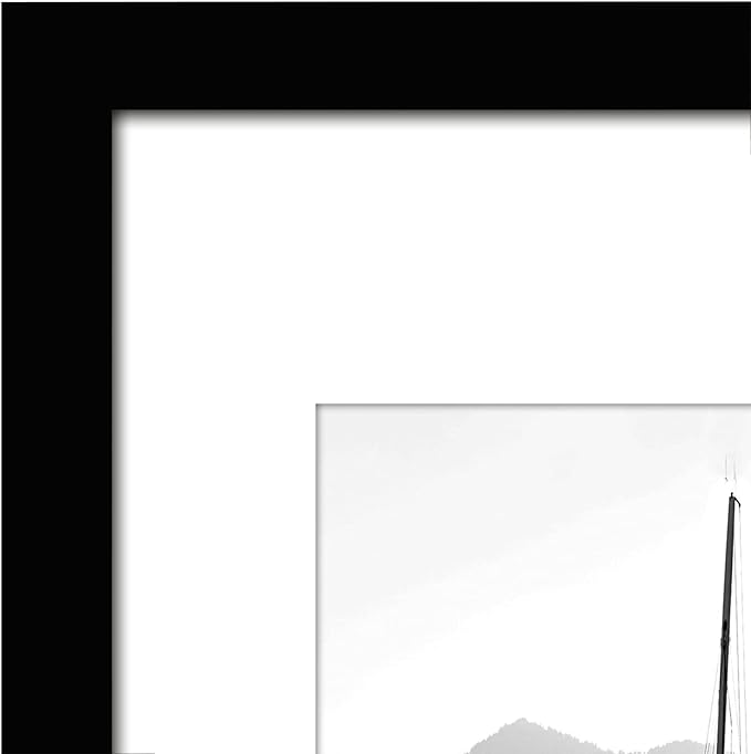 Americanflat 12x16 Picture Frame with Polished Plexiglass - Set of 5 - Use as 8.5x11 Frame with Mat or Display 12x16 Photo Without Mat - Galleria Collection - Picture Frames for Wall Display - Black