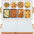 Warming Mat for Food,XXL 32"x18",Tempered Glass Electric Warming Tray,White by Hudetex