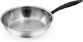GrandTies Full-Clad Tri-Ply Stainless Steel Frying Pan Induction Cookware – 10 Inch Stainless Steel Skillet, Marquina Black Metal Handles Kitchen Cooking Pan, Dishwasher and Oven Safe Pots and Pans