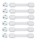 Child Safety Cabinet Locks (6 Pack) – Adjustable Baby Proofing Strap Latches with Strong 3M Adhesive – No Drill Childproof Locks for Drawers, Cabinets, Fridge, Door, Closet, White
