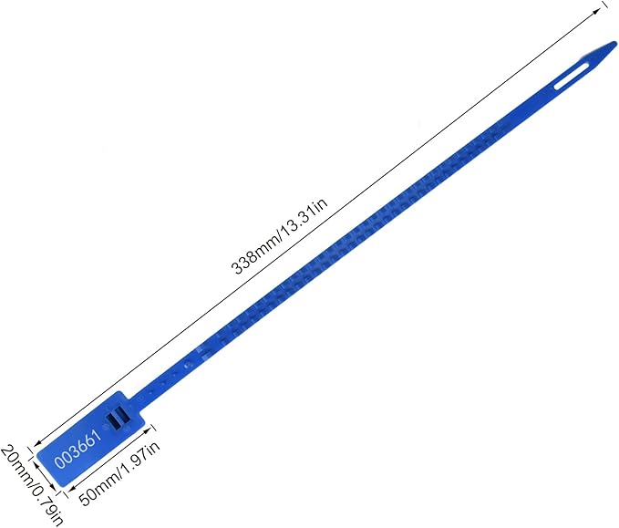 Heavy Duty Plastic Security Seal - Self Locking, Tamper Evident, Truck Trailer Seals (337 mm, Blue, 100 PCS)