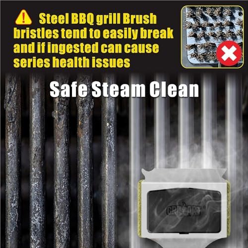 GRILLART Grill Brush Bristle Free, Replaceable BBQ Cleaning Head (No Handle), Safe Replacement Cleaning Pad for Cast Iron/Stainless-Steel Grates - Black - Image 6