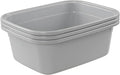 Sandmovie 18 Quart Plastic Dish Basin, Shallow Plastic Sink Basin, 3 Packs, Grey