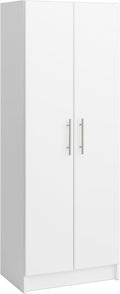 Prepac Elite 24" Storage Cabinet, White Storage Cabinet, Bathroom Cabinet, Pantry Cabinet with 3 Shelves 16" D x 24" W x 65" H, WES-2464