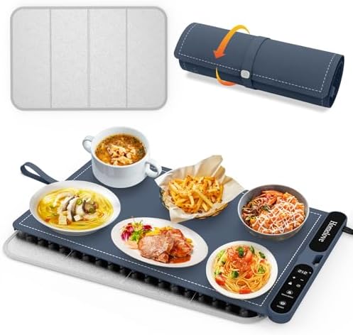 Homelove Warming Mat for Food - 7 Temps, 8H Timer, for Buffets Party Navy by Homelove