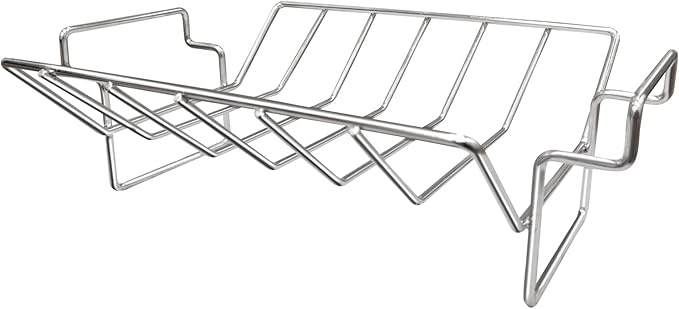 Rib Rack and Turkey Rack for Smoking and Grilling, Stainless Steel Dual-Purpose Roasting Rack for L/XL Big Green Egg, Kamado Joe, and Other 18" Grills