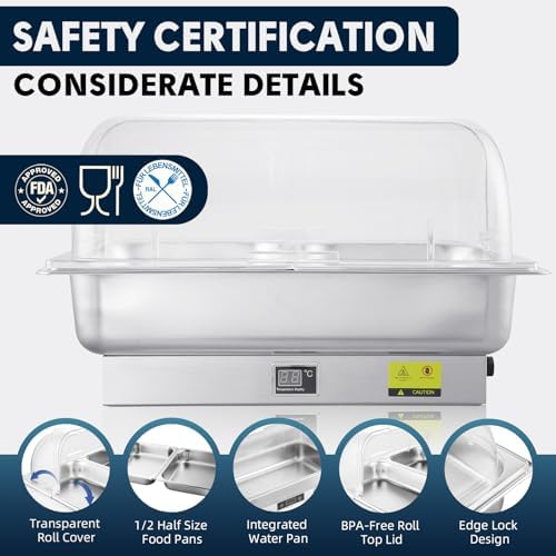Electric Chafing Dish Buffet Server with Knob Temperature Control - Image 4