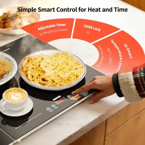 ODSD Food Warmers for Parties Buffet, 47"x15" Extra-Long Food Warming Tray - Image 4