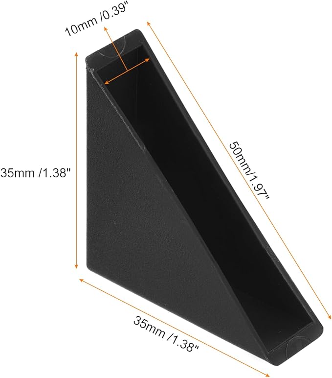 uxcell 20Pcs Plastic Corner Protectors 10x50mm Right Angle Shape Glass Corner Guards Cushion for Corner Protection of Glass, Mirror, Tile, Black