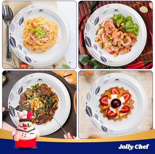 JOLLY CHEF 280 Count Paper Plates 8 inch Disposable - Image 5