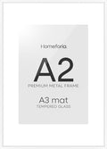 Homeforia A2 Picture Frame White, High End Metal 16.5 x 23.5 inch Poster Frames with Mat 11.7 x 16.5 for Photo, A2 Size Frames Matted to A3 Print, 16.5 by 23.4 Hanging Frames, Tempered Glass, Set of 1