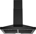 SNDOAS 24 inch Range Hood Black,Stainless Steel Chimney-Style Kitchen Hood, Ductless Stove Hood Vent with Energy Saving LED Light,Wall Mount Vent Hood, Push Button 3-Speed Exhaust Fan