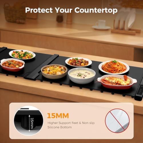 2-Piece Expandable Food Warming Mat, 42"x16", Black - Image 7