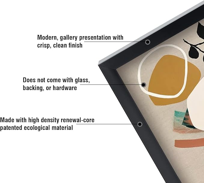 Creative Mark Gotham Deep Gallery Frames - 3 Pack of Professional Gallery Frames for Canvas, Paintings, Presentation & More! - [Black - 12x12]