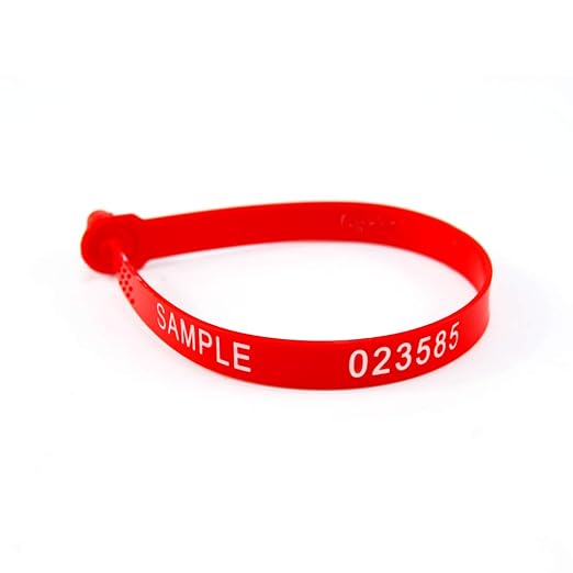 Leadseals(R) 100 Red Plastic Seals Truck Trailer Seals Numbered Security Tags Tamper Evident Tags Safety Ties Plastic Locks for Cargo Container Shipping Transport, Tamper Resistant