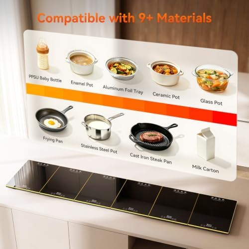Commercial Electric Warming Tray for Buffet - Independent Temp 6 in 1 Black - Image 5