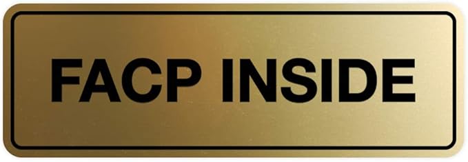 Signs ByLITA Standard FACP Inside Sign | Fire Safety Signage (Brushed Gold) - Large 1 Pack