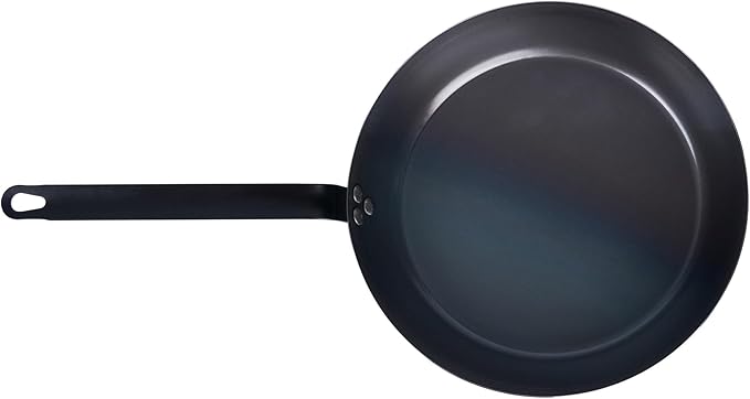 Restaurantware-Met Lux 13 Inch Fry Pans, 6 Lightweight Frying Pans - Induction-Ready, Triple-Riveted, Black Carbon Steel Cooking Skillets, Durable, For Searing, Sauteing, And Browning Food