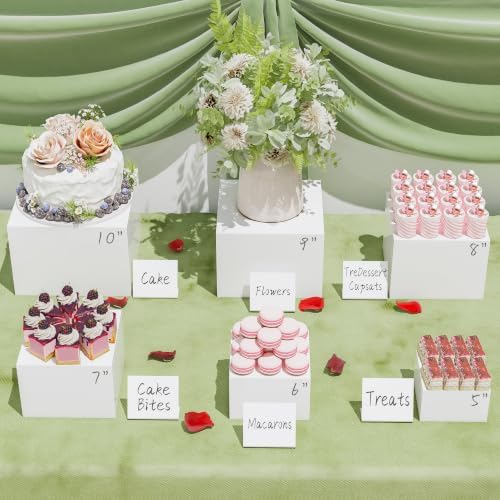 6PCS Acrylic Buffet Risers with 6 Dry Erase Signs and 2 Markers by Unknown