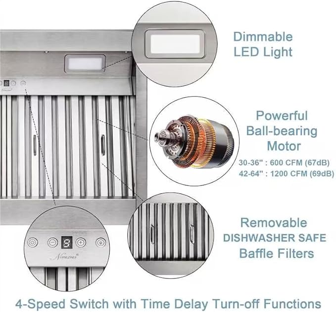 Handmade Copper Range Hood, Custom Kitchen Hood with High Airflow Built-in Range Hood, ORB Stove Vent Hood for Kitchen, 36"W x 42"H Wall Mount, HCW22PC-364222ORB
