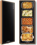 Warming Mat for Food,Extra Long 47"x12",Tempered Glass Warming Tray, Black by Hudetex