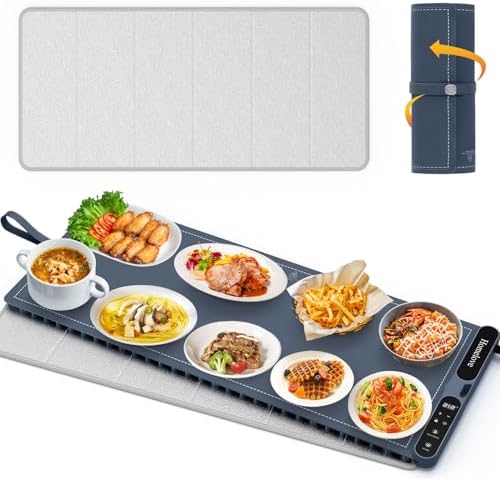 Homelove Warming Mat for Food - 7 Temps, 8H Timer, for Buffets Party Navy by Homelove