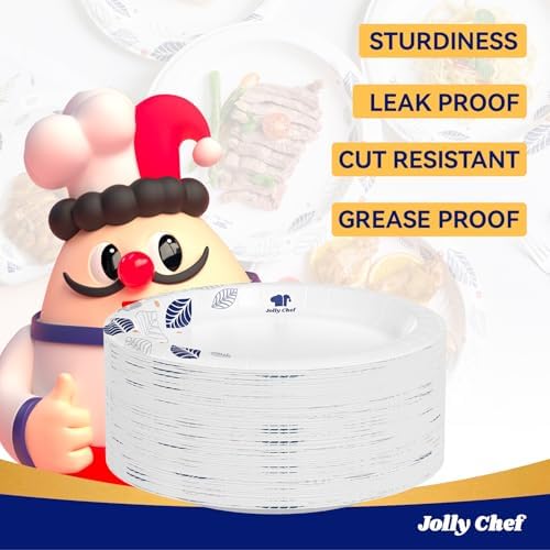 JOLLY CHEF 280 Count Paper Plates 8 inch Disposable - Image 6