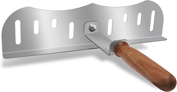 Oven Baffle Door Bracket, Compatible with All Dome Pizza Oven, 304 Stainless Steel Baffle Door with Wooden Insulated Handles