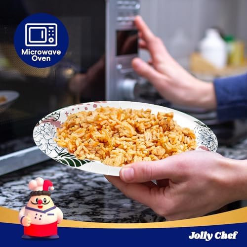 JOLLY CHEF 140 Count Disposable Paper Plates 10 inch - Image 5