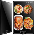 Warming Mat for Food,L 22"x14",Tempered Glass Electric Warming Tray, Black by Hudetex