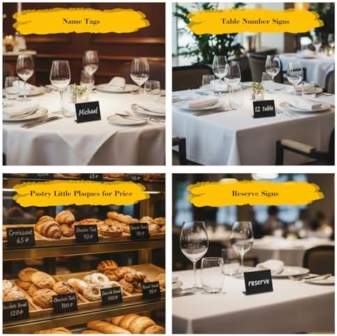 40Pack Food Labels Signs for Party Buffet 4"x3" Mini Chalkboard Signs for Food Buffet Catering Supplies Buffets Display for Party Foods Display, Pastry, Price, Name Tags - Image 5