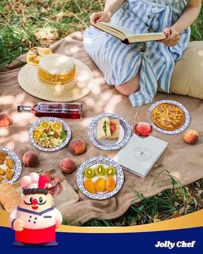 JOLLY CHEF 8.37 inch Disposable Paper Plates 140 Count - Image 6