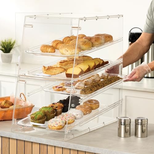 Winco 4 Tier Clear Commercial Display Case - Image 4