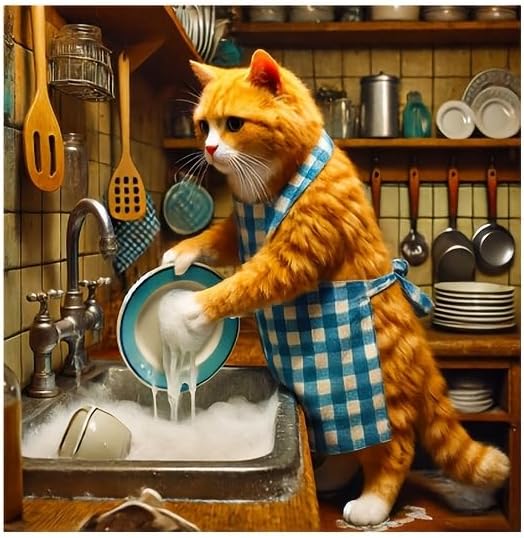 Cat Dishwasher Cover Magnet Kitchen Decor 23x26 Inch Funny Cat Dishwasher Magnet Cover Front Door Panel Decal Cover Sticker for Country Farmhouse Window Fridge Decoration