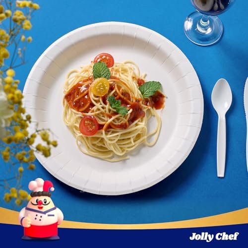 JOLLY CHEF 10 inch 140 Pack Disposable Paper Plates - Image 4