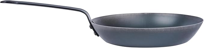 Restaurantware-Met Lux 9 Inch Fry Pan, 1 Lightweight Frying Pan - Induction-Ready, Triple-Riveted, Black Carbon Steel Cooking Skillet, Durable, For Searing, Sauteing, And Browning Food