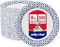 JOLLY CHEF 8.5 Inch Paper Plates, Disposable 300 Count Heavy Duty Plates by JOLLYCHEF