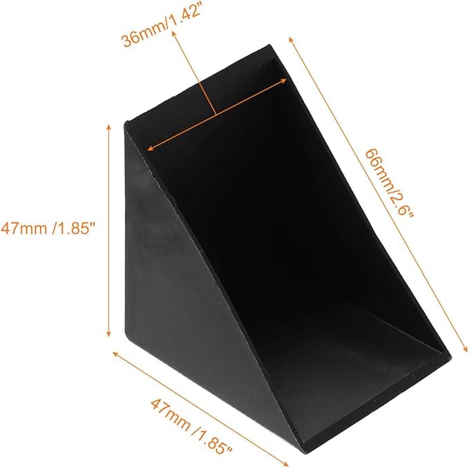 uxcell 20Pcs Plastic Corner Protectors 36x67mm Right Angle Shape Glass Corner Guards Cushion for Corner Protection of Glass, Mirror, Tile, Black