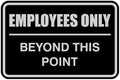 All Quality Classic Framed Employees Only Beyond This Point Wall or Door Sign | Easy to Install Business Signage - Medium (Black-Silver) 2 Pack