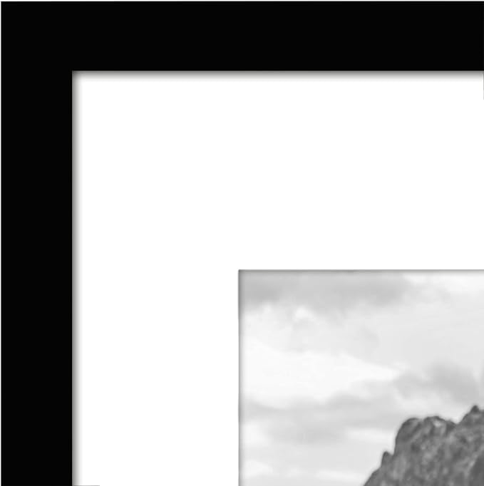Americanflat 16x20 Picture Frame with Polished Plexiglass - Set of 5 - Use as 11x14 Frame with Mat or Display 16x20 Photo Without Mat - Galleria Collection - Picture Frames for Wall Display - Black