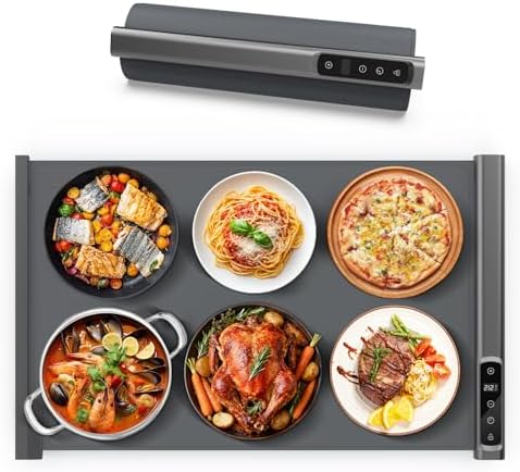 Single Panel Food Warming Mat, Extendable Design, 25"x16", Gray by Unknown