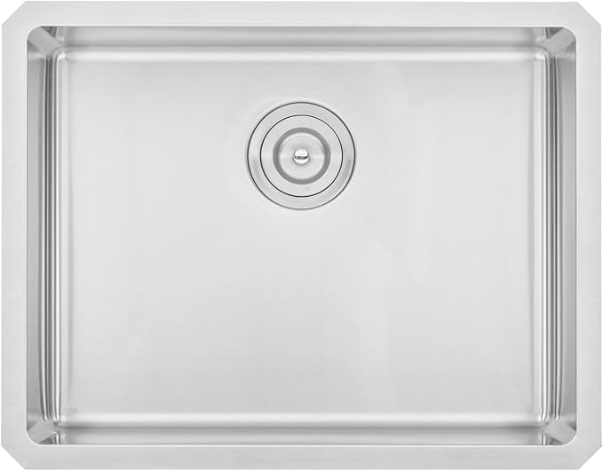 23 in. x 18 in. x 10 in. 16-Gauge Stainless Steel Undermount Single Bowl Kitchen Sink with Silicon Dishrack and Strainer