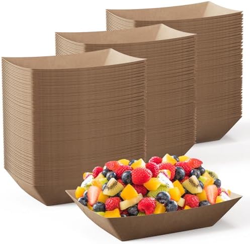 JOLLY CHEF 2lb Paper Food Tray 1000 Pack Disposable Paper Boat Serving Boat by JOLLYCHEF
