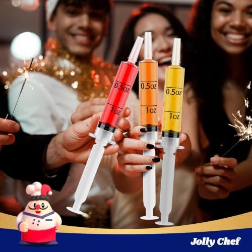 JOLLY CHEF 60 Pack Jelly Shot Syringes with Lid 1.5 oz Medium Container - Image 4