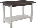 Solid Wood Counter Height Table, 47.5" Small Kitchen Table with Open Storage Space Rectangle Bar Table for Dining Room/Home Bar/Kitchen Island, Brown
