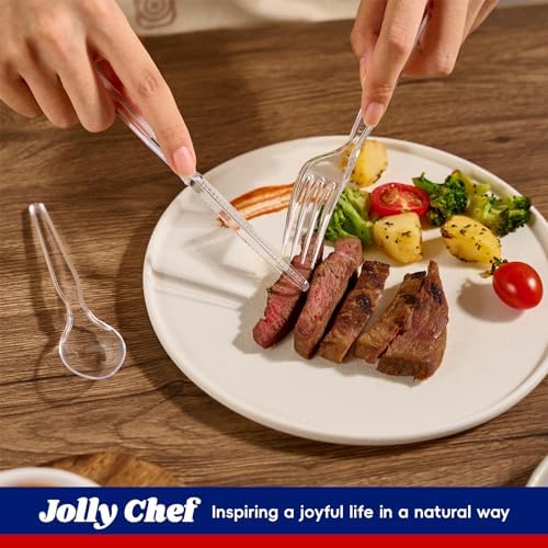 300 Clear Plastic Silverware, Cutlery Set 100 Forks, 100 Spoons, 100 Knives - Image 4