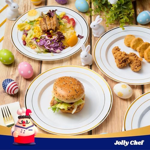 100PCS Plastic Plates 10 Inch Heavy Duty Disposable Plates for Everyday Use - Image 4