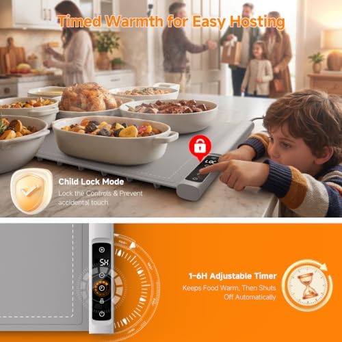 FEPPO Warming Mat for Food, 36"x16" Electric Food Warming Mat 500W - Image 6